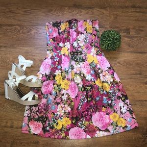 Beautiful Floral Strapless Dress